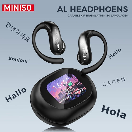 AI Language Translator Earbuds with LCD Screen – Real-Time 144-Language Translation for Travel & Business